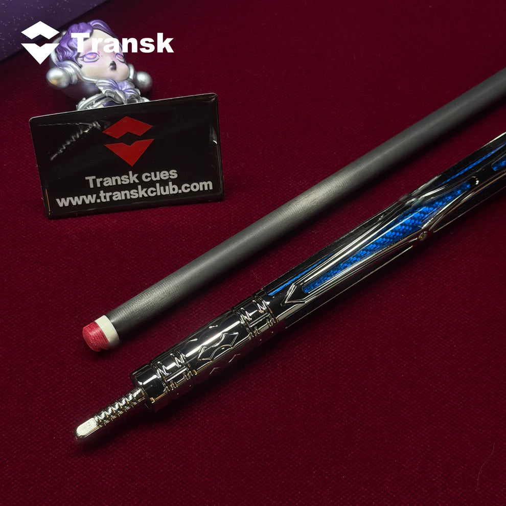 Blue Metal Pool Cue Set with Accessories – 11.8/12.5mm Tips, Textured Grip