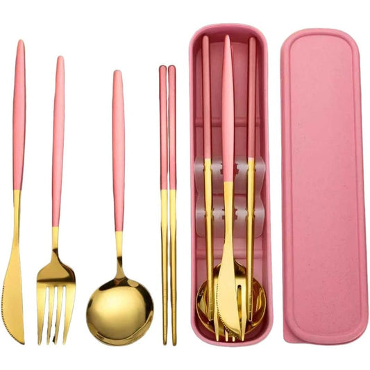 Elegant Gold Travel Cutlery
