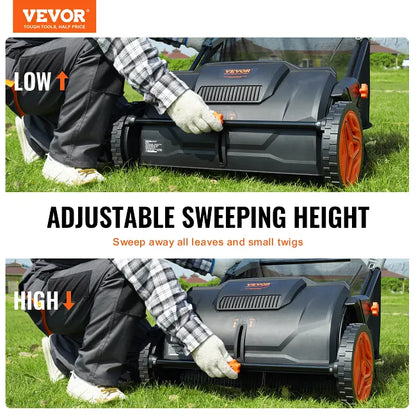 VEVOR Push Lawn Sweeper 21in Hand-Push Leaf Collector
