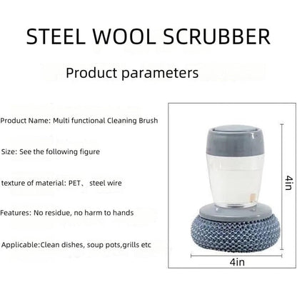 Soap-Dispensing PTE Scrubber – Heavy-Duty Kitchen Cleaning Tool