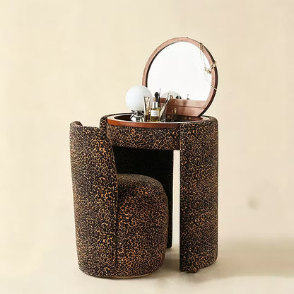 Modern Makeup Vanity Set with LED Mirror, Stool & Large Storage