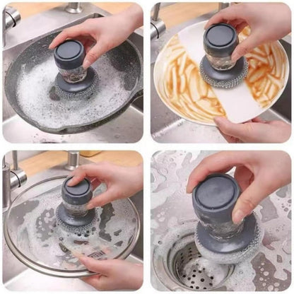 Soap-Dispensing PTE Scrubber – Heavy-Duty Kitchen Cleaning Tool